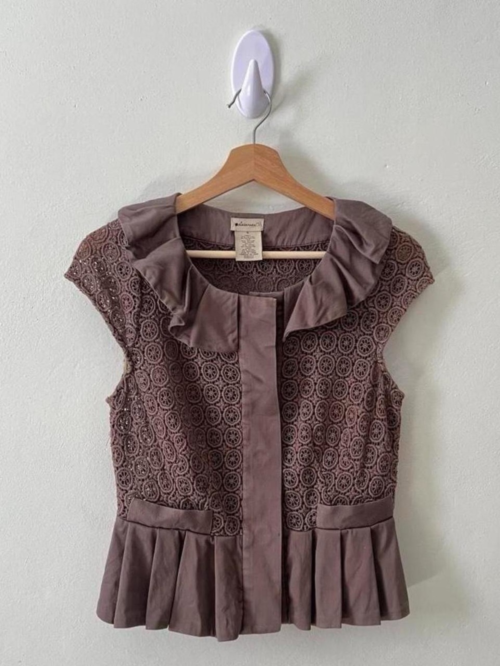 Brown Pleated Top
